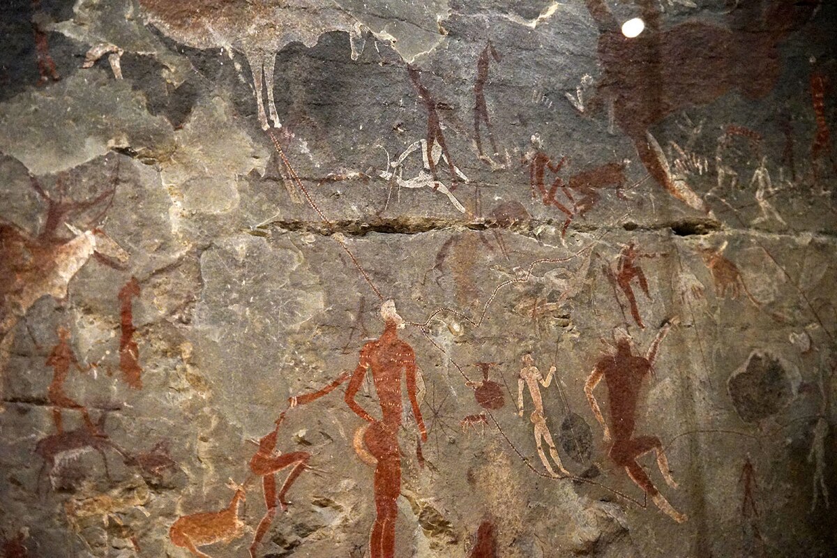 Rock painting under a sandstone overhang